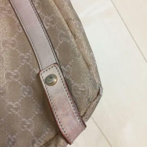 Auth Gucci Handbag Tote Bag Pink Canvas Leather  GG F/S to US - Bild 4 von 4