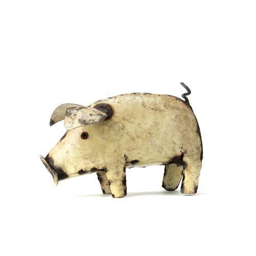 Metal Pig Garden Ornament Sculpture Art - Handmade Recycled Metal Piglet - Picture 7 of 12
