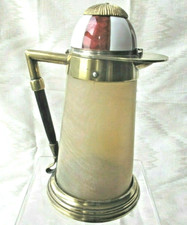 ANTIQUE  HORSE RACING  JOCKEY CAP  CARAFE:  ENAMEL, HORN, BRONZE,  1890S