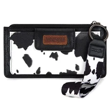 Wrangler Cow Print Wallet for Women Card Cases & Money Organizers Wristlet with