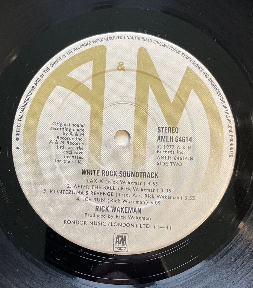 RICK WAKEMAN - 'WHITE ROCK / A&M records 1977 A1-B1 EX / VG + - Imagem 4 de 4