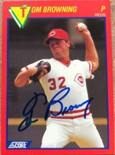 Tom Browning Autographed 1989 Score Baseball's Hottest 100 Players #61