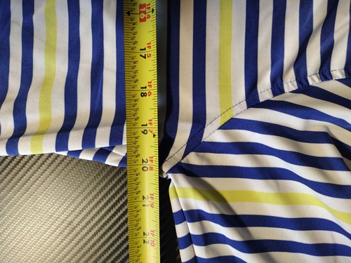Ping Polo Shirt Blue Yellow White Striped Short Sleeve Size M - Picture 8 of 8