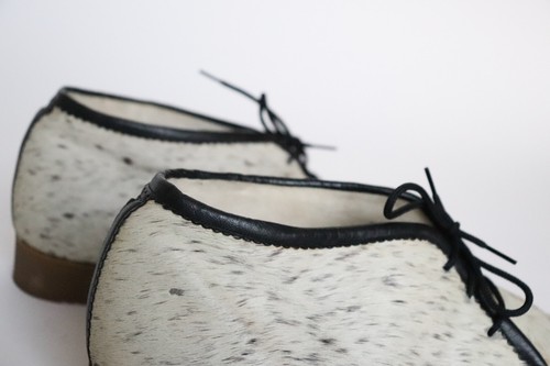 Vintage Lace-Up Shoes - Bovine Fur / Leather - 1960s Miss Rayne - 39.5 / UK 6.5 - Picture 9 of 10