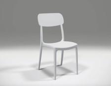 SEDIA POLIPROPILENE IMPILABILE BAR RISTORANTE SEDIE INTERNO ESTERNO BIANCO CLP