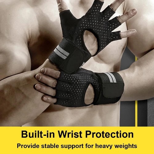 Power Weight Lifting Gloves Fitness Bodybuilding Workout Training Gym-Men Women - Picture 10 of 16