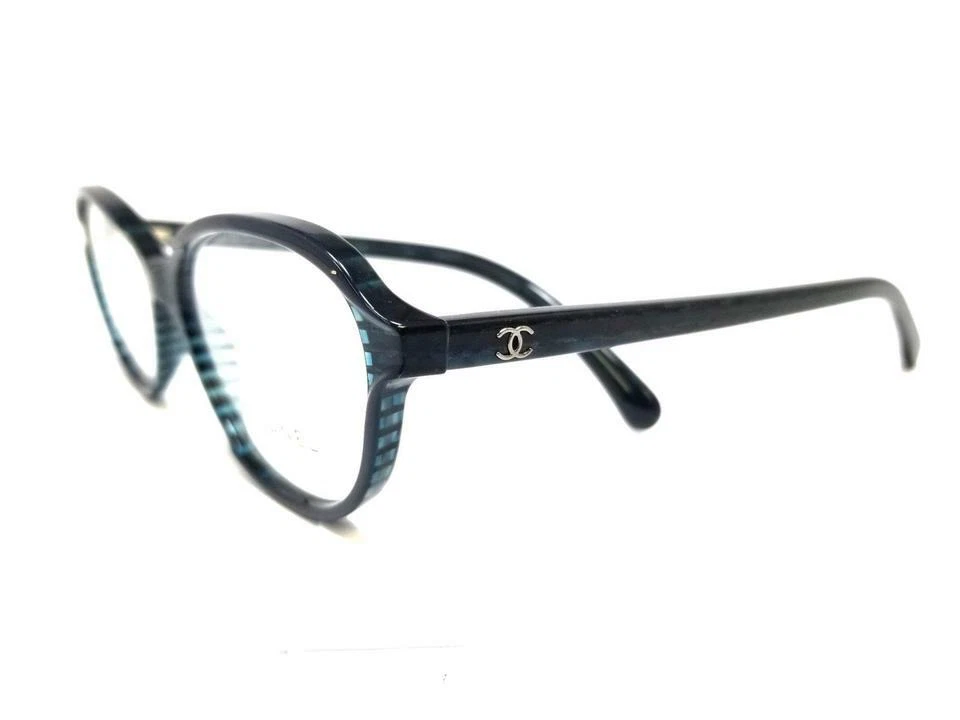 Chanel 3316 Azul Brillo 1515 Marco Redondo Plástico Gafas 52-16-135 Italia Nuevo Foto 3 de 4