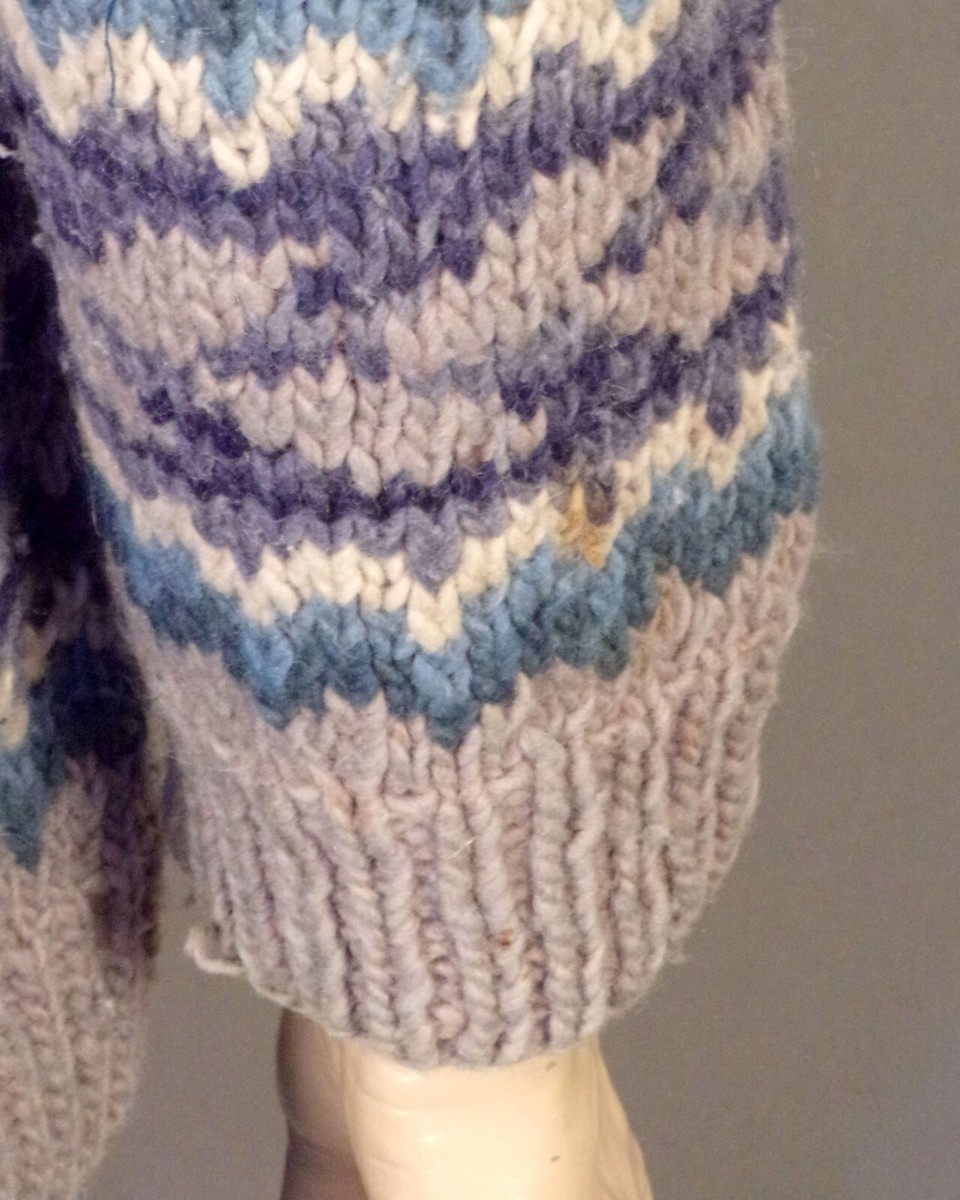 vintage 50s 60s Heavy CHUNKY Wool Knit Ski Sweater