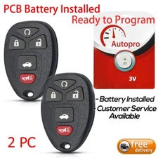 2 Replacement For 2004 - 2012 Chevrolet Malibu Keyless Entry Remote Car Key Fob