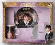AUTHENTIC 2001 HARRY POTTER 3 PCS BREAKFAST PORCELAIN SET PLATE MUG BOWL NEW 