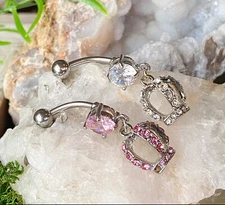 1pc Royal Crown Paved CZ Gem Dangle Belly Ring Navel Piercing Naval Body Jewelry