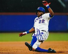 ERIC YOUNG JR   NEW YORK METS   ACTION SIGNED 8x10