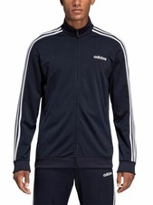 Adidas Mens Essentials 3 Stripe Tricot Track Jacket Size Medium Navy Blue DU0445