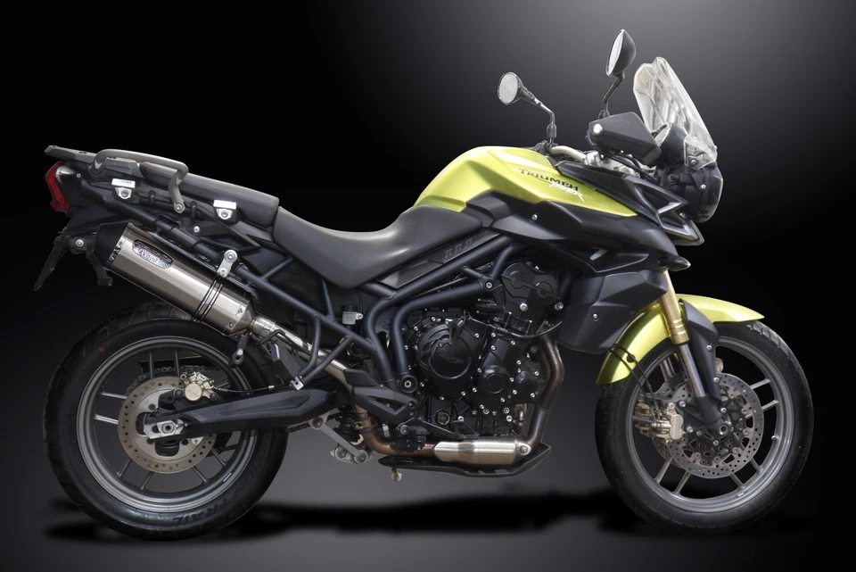 Triumph Tiger 800 ABS 2011-18 Kit de silenciador de escape de acero inoxidable X-Oval de 13,5" Foto 4 de 4