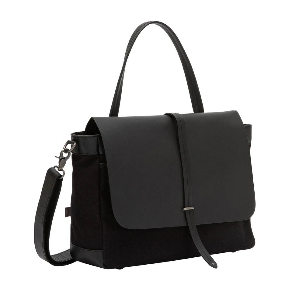 DUDU Large Shoulder Messenger Bag for Women in Leather Canvas Postman Handbag wi - Image 3 of 4