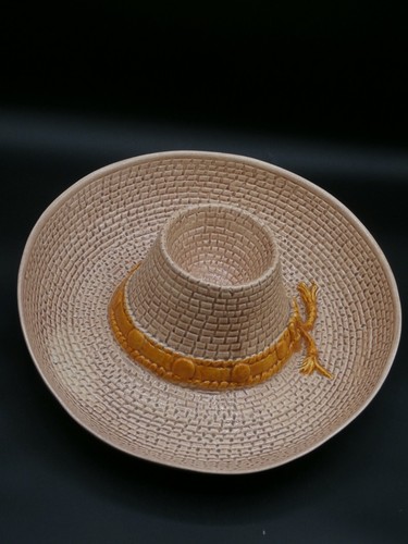 1986 WP Large Ceramic Cowboy Hat Sombrero Chip & Dip Salsa Serving Tray Platter - Picture 6 of 15