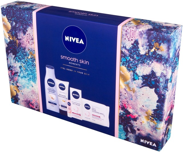 NIVEA Smooth Skin Moments Gift Set Women 5pcs Face Wipes Cream Body