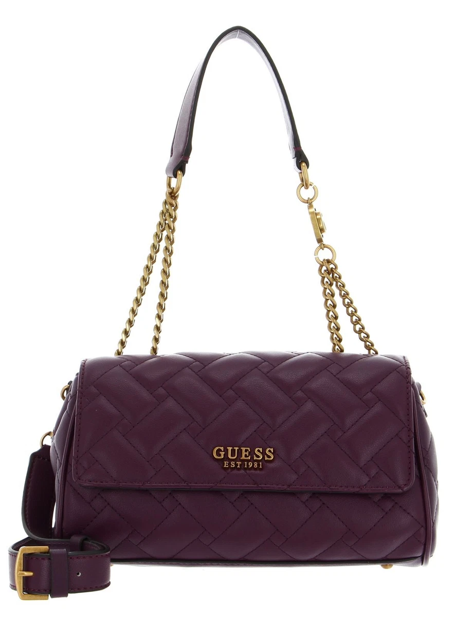 GUESS sac paule Gracelynn Flap Crossbody Bag Plum eBay