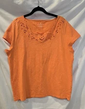Talbots Orange T-Shirt Size XL Short Sleeve 