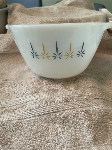 Vintage Fire King Atomic Star Bowl with Handles