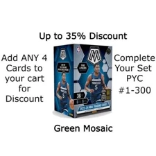2023-24 Panini Mosaic Basketball Green Mosaic Complete Your Set #1-300 PYC