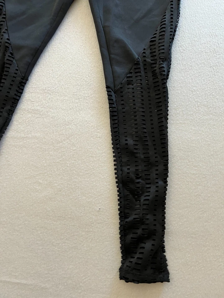 Material Niña Leggings Mujer Pequeños Negros Elastizados Corte Malla Regular Pull On Foto 4 de 4