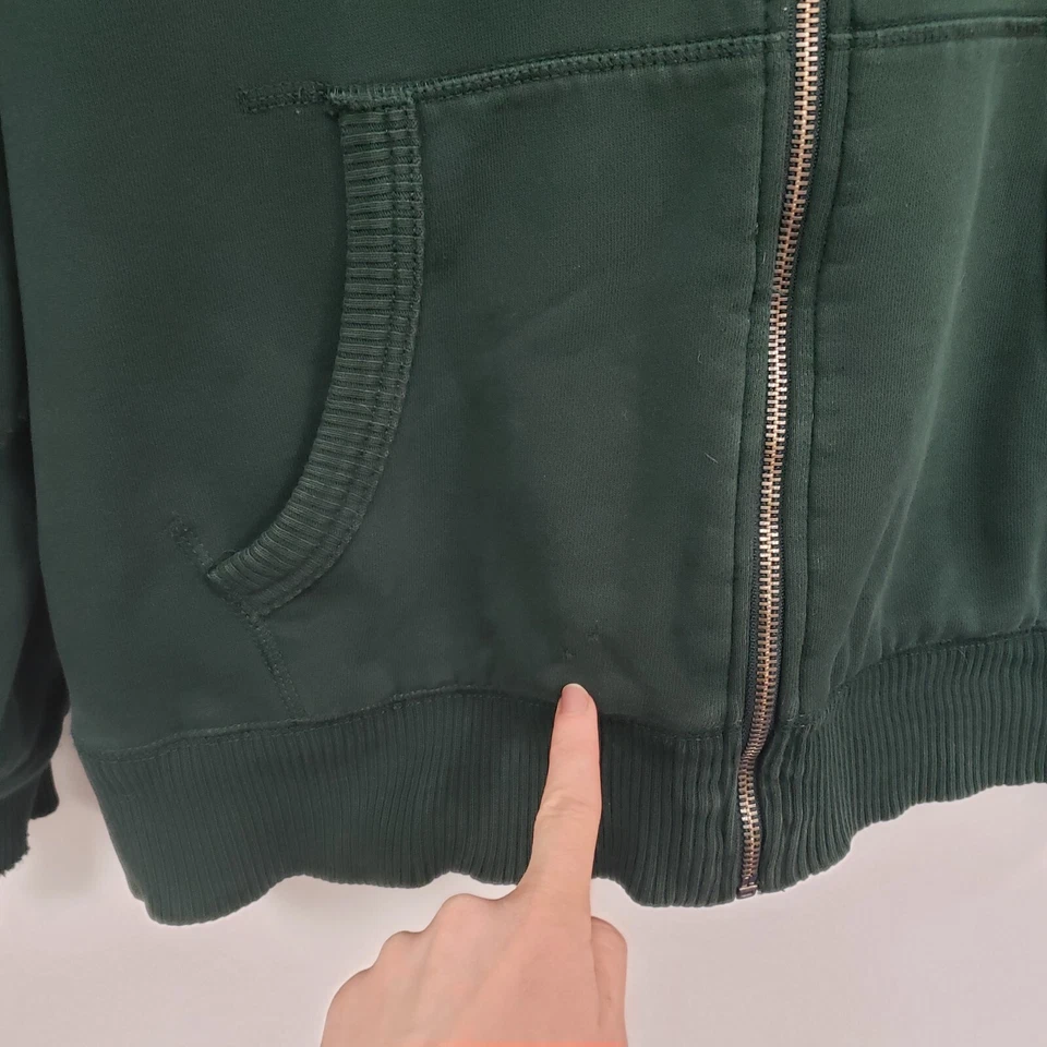 Sudadera con Capucha Old Navy Para Mujer Gruesa Forrada Sherpa Cremallera Completa Talla L Verde Exterior Y2K Foto 3 de 4