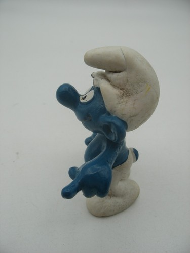 PVC Puffi SMURF SCHLUMPF ancien Schleich Bully Schtroumpf Moqueur 2.0050 - Picture 2 of 3