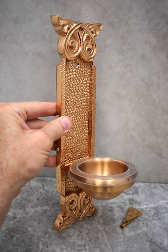 Neuer Bronze Weihwasserbrunnen mit Einlage, Showroom Modell (CU600) Kelch Co - Bild 2 von 10