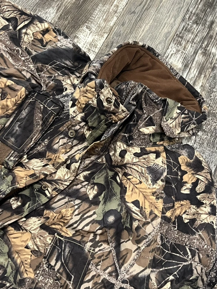 Камуфляжное тяжелое охотничье пальто Columbia с множеством карманов/отделений нейлоновое мужское размер XL - Изображение 3 из 4