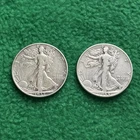 Walking Liberty Half Dollar lot of 2 - 1937-D & 1944 - 90% Intrinsic Silver!