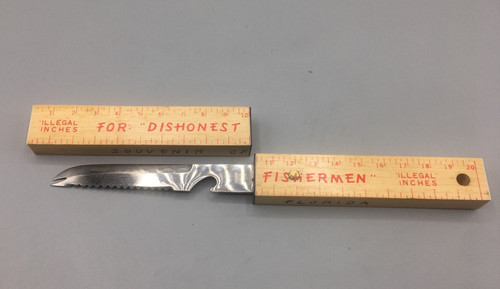 Fisherman Knife Souvenir Florida Wood Measure Honest/Dishonest Humor Floats 10"