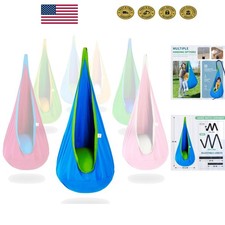 Kids Pod Swing Seat - Cozy Cotton Hammock Swing for Indoor and Outdoor Play