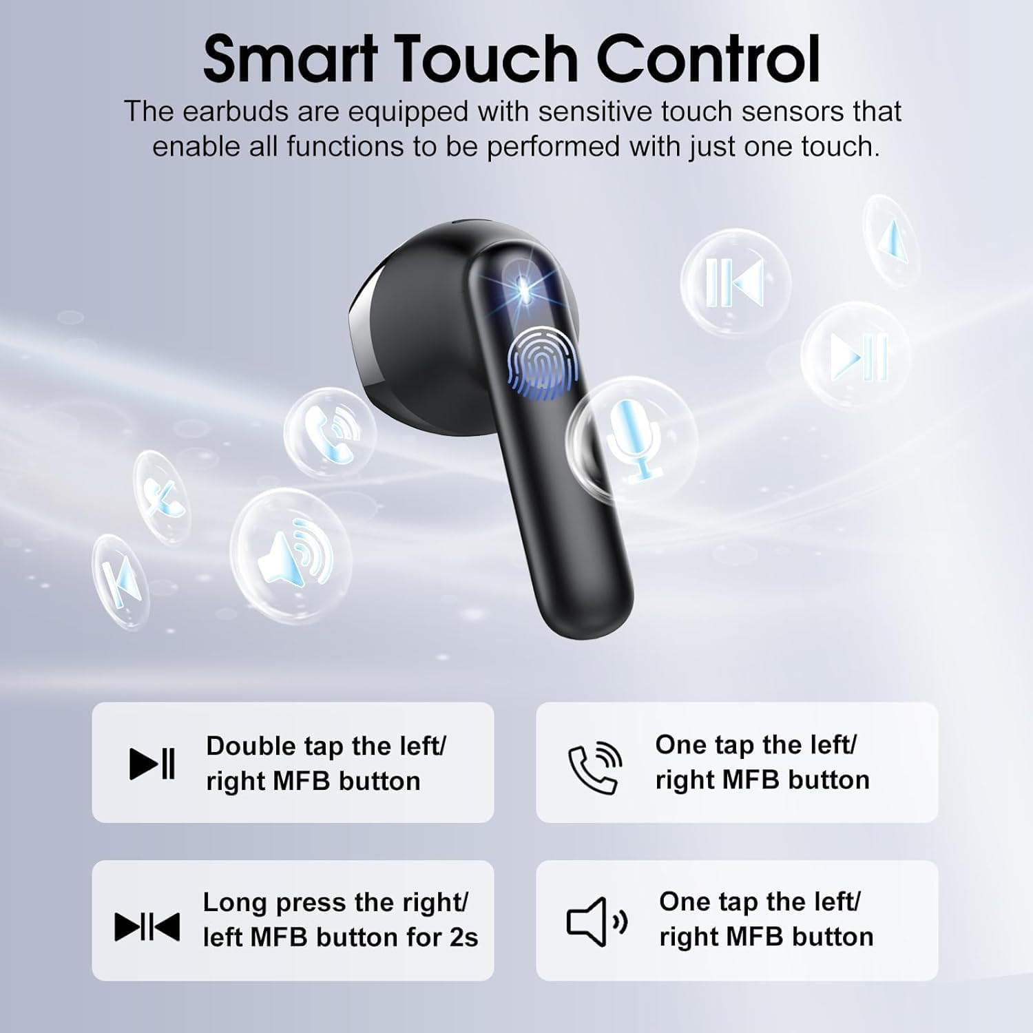 Cuffie Bluetooth 5.4, Cuffie Bluetooth Senza Fili, Cuffie Stereo Hifi 50 Ore Con foto 6