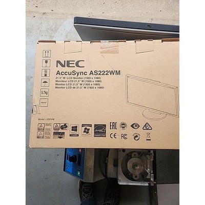 NEC AccuSync AS222WM 21.5'' Screen LCD Monitor 1920x1080 (K13) New Open Box
