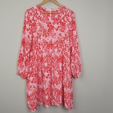 Joules Alexa Dress Women UK 16 Pink Floral Boho Casual Feminine Everyday