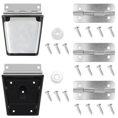 ATESMO Cooler Hinges & Latch Replacement for Igloo Standard, Black & Silver
