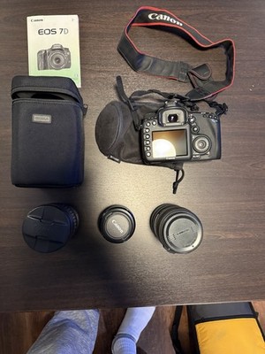 Canon EOS 7D DSLR + 3 Lenses Kit | Sigma 8-16mm | Canon 28-135 IS | Canon 50mm