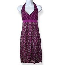 Athleta 14 Dress Purple Aztec Geo Halter Pack Everywhere Y2K Beach Boat Babydoll