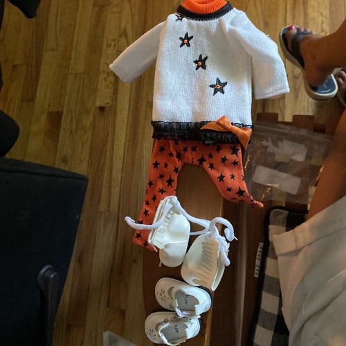 Blanco Naranja y Negro Wellie Wisher o 14” Muñeca Conjunto Camisa Pantalones Zapatos Botas
