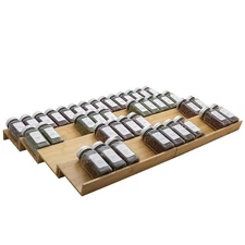 Bamboo Spice Rack Drawer Organizer - 8-Piece Set - 13" Wide Per Piece - Combi...