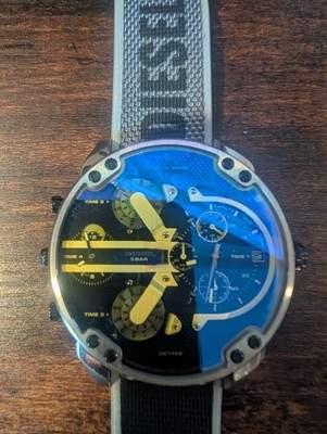 NEW DIESEL Mr Daddy 2.0 Black DZ7429 Large Mens Chronograph Watch 