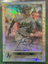 2022 Topps Chrome Matt Olson MLB Logofractor Auto Logo