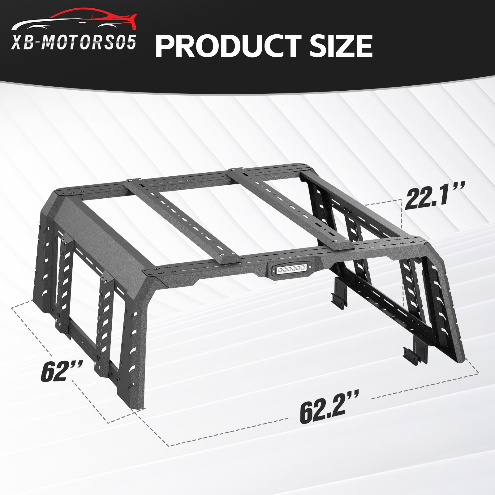 For 2020-2025 Gladiator JT With Bed Rail Full-Size 22.1" High Overland Bed Racks