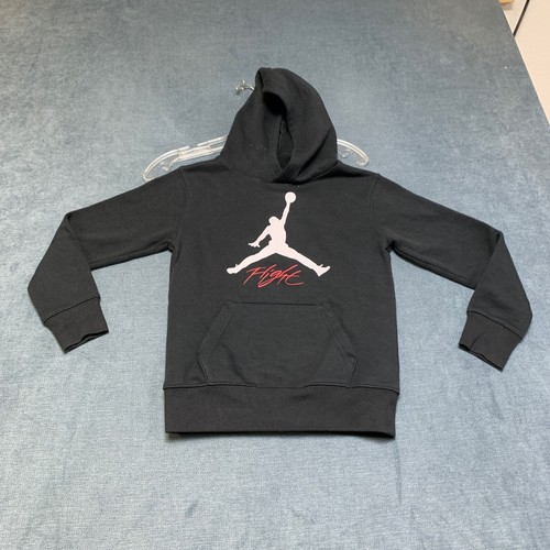 Air Jordan Flight Hoodie Boys S 8-10 Black Jumpman Logo Long Sleeve Pullover