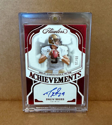 Panini 2025 Flawless Drew Brees Achievements FA-DBS Ruby AUTO /15 Jersey Match