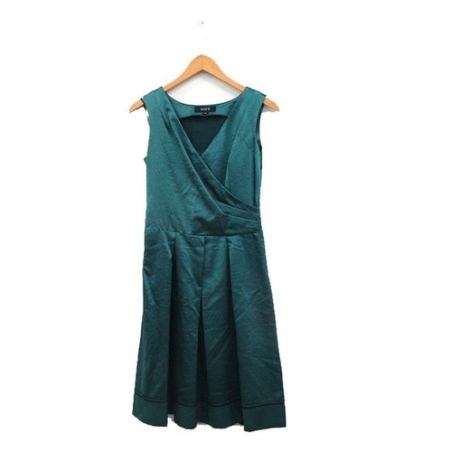 LOPE ROPE DRESS SLEEVELESS LONG CASH COOL WOOL 9 GREEN KT11 Used 707c2aa49d1ef37
