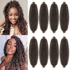 Springy Twist Hair Black 16 Inch 8 Packs Afro Twist Hair For Women  Pre Fluf...