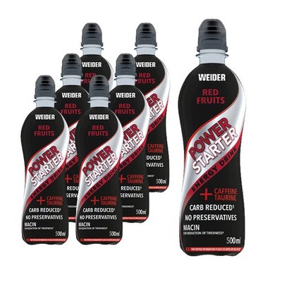  6 x WEIDER Power Starter Energy Drink500 ml Flaschen inkl. Pfand Red Fruits