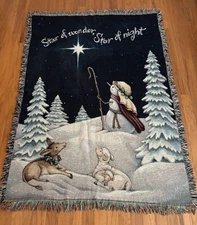 Christmas Tapestry Blanket Star Of Wonder Star Of Night